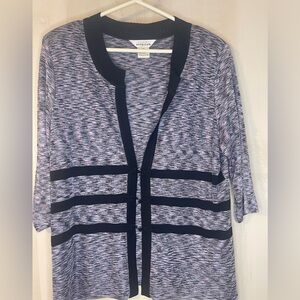 MISOOK cardigan sweater 3/4 sleeve purple‎ black size XL Vintage
